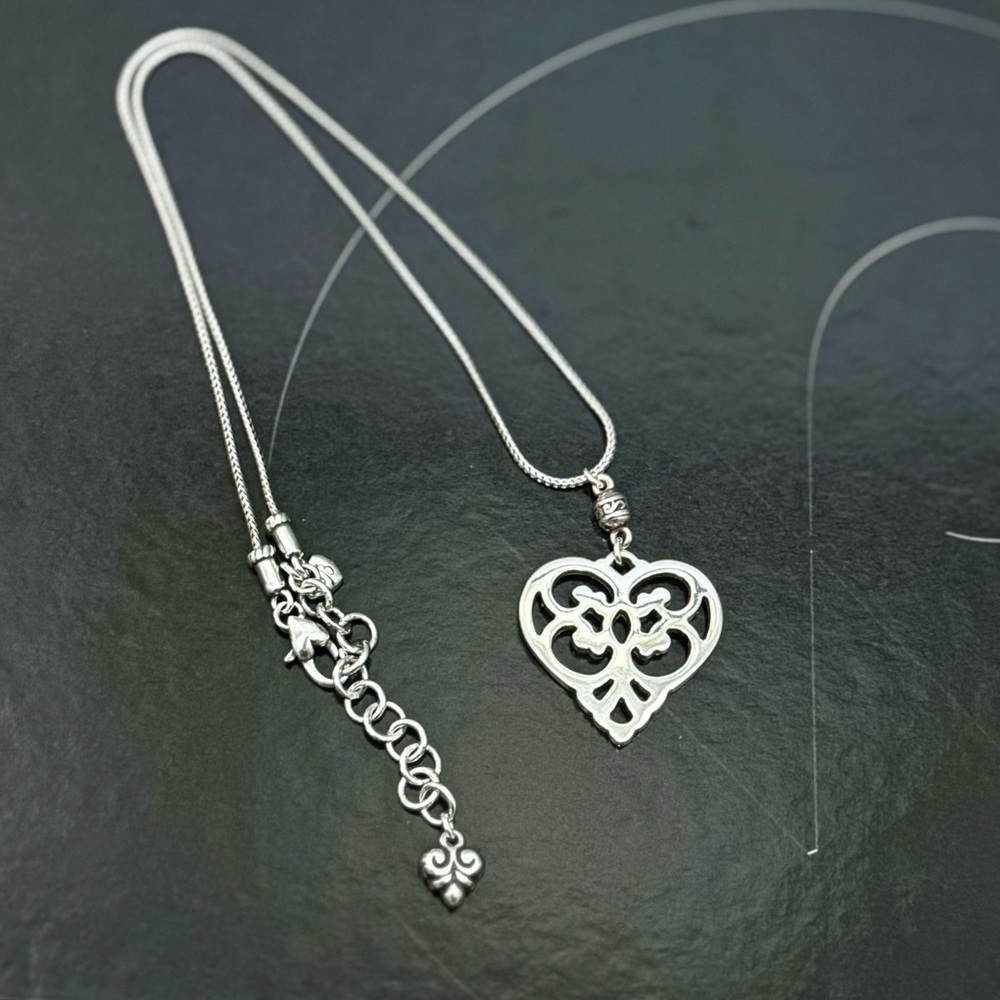 Brighton Geneva Heart Silver Pendant Necklace, NWOT